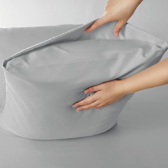 4 PCS Sheets Set  - Soft Bed Sheets , Cooling Microfiber LIGHT GRAY - Picture 4 of 7